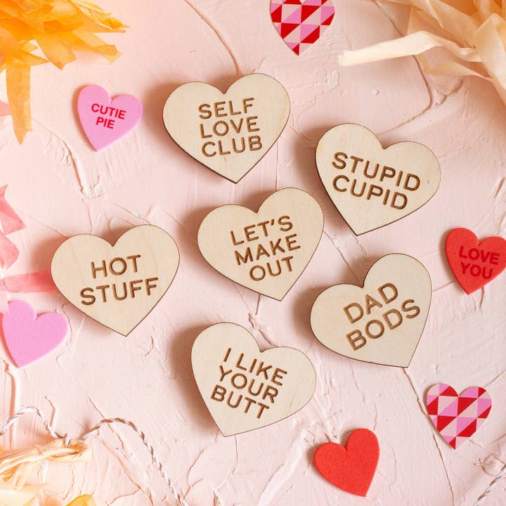 Aimants de conversation en bois amusants pour la vente par The Print Pantry