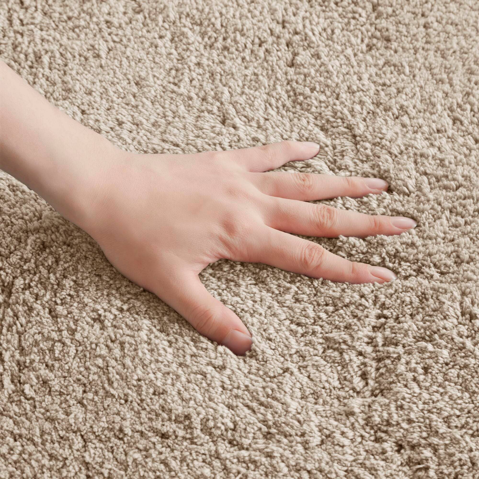 Olliix - Wholesale Bath Mat - High Pile Bordered Bathroom Rug, Taupe8