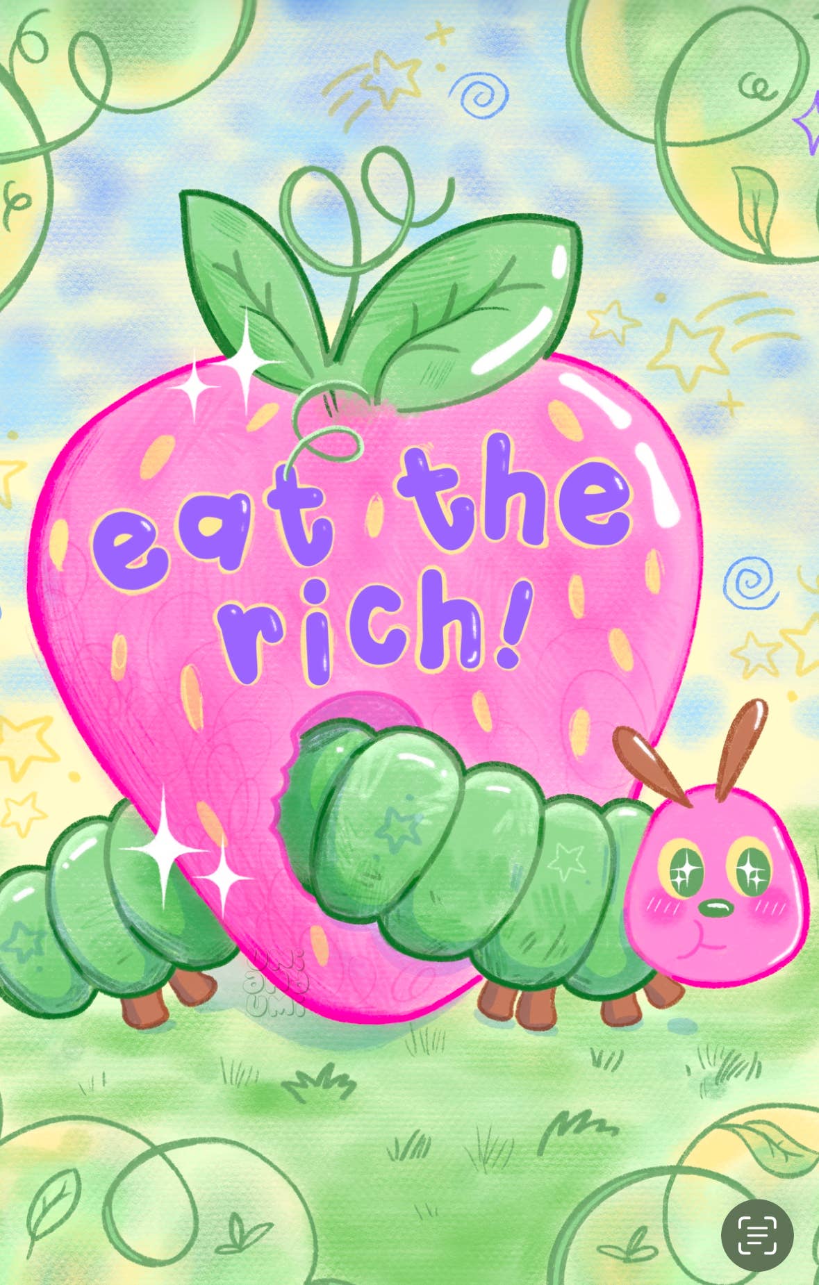 Uni & Umi - Wholesale Sticker - Eat the Rich Caterpillar Sticker | Waterproof Bug Sticker3
