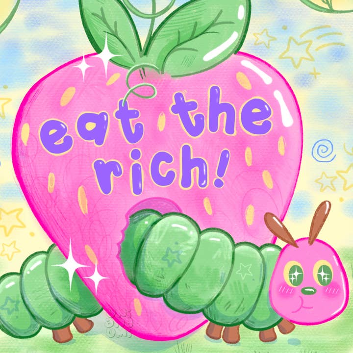 Uni & Umi - Wholesale Sticker - Eat the Rich Caterpillar Sticker | Waterproof Bug Sticker3