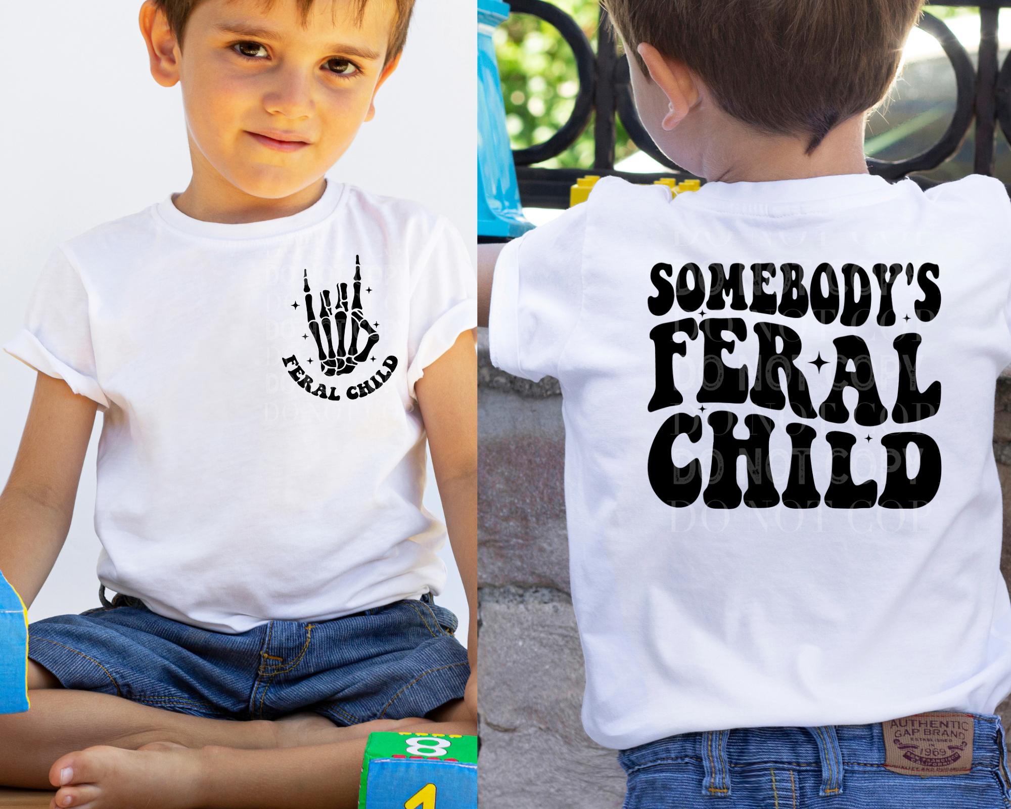 Cash & Drix Wholesale - Wholesale Screen Printed T-Shirt - Kids - Feral Child1