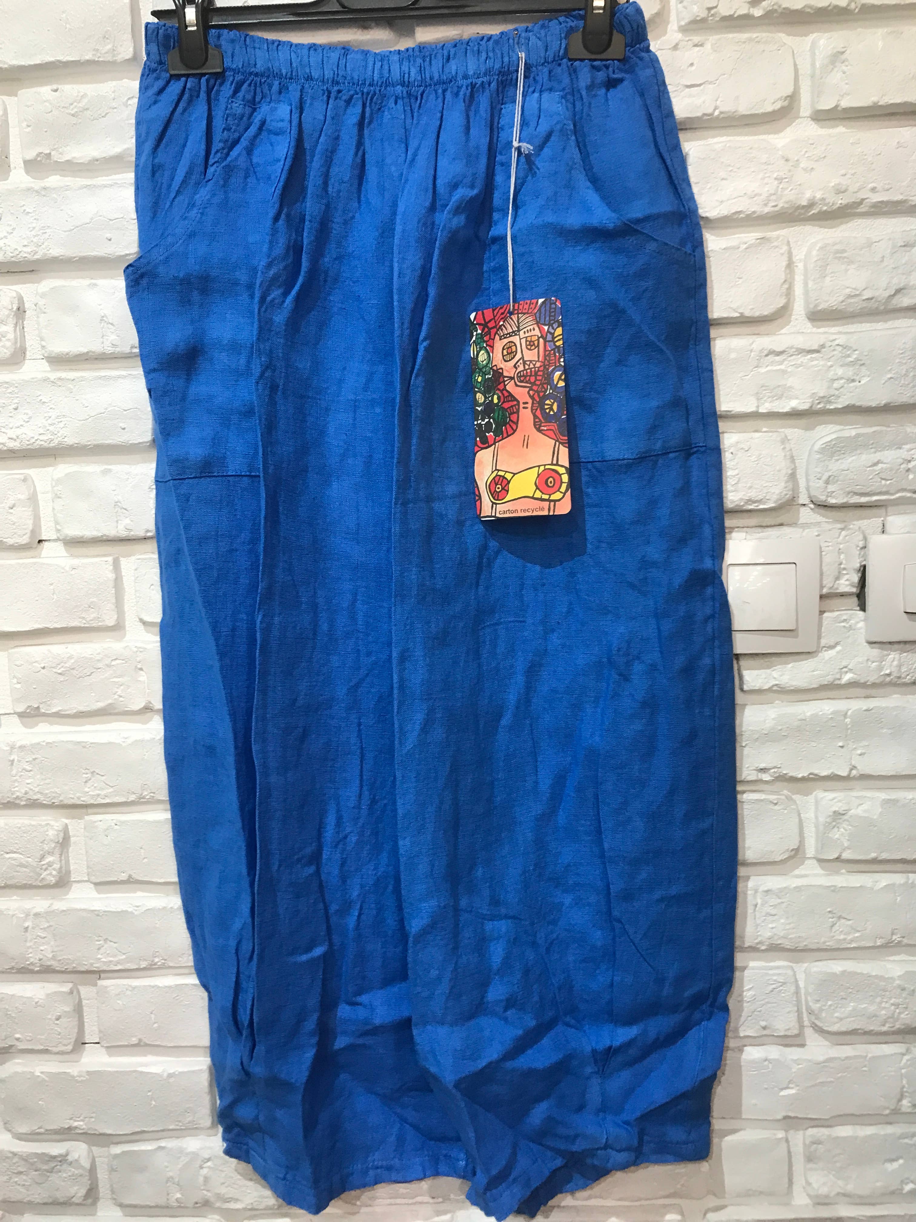 la maison des fibres naturelles - Vente Pantalon – femme - pantalon large en lin 6353 +size 100% linen made in Italy33