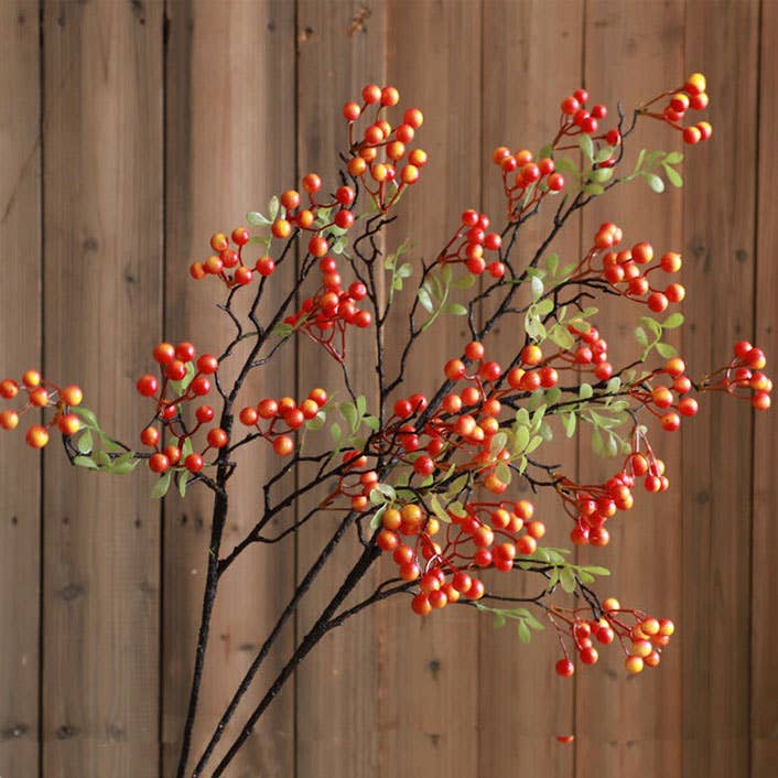 ACNITE(We cover U.S. import duties) – Engroshandel Kunstige blomster – Røde bær kunstige frugter efterårs juledekoration til hjemmet11