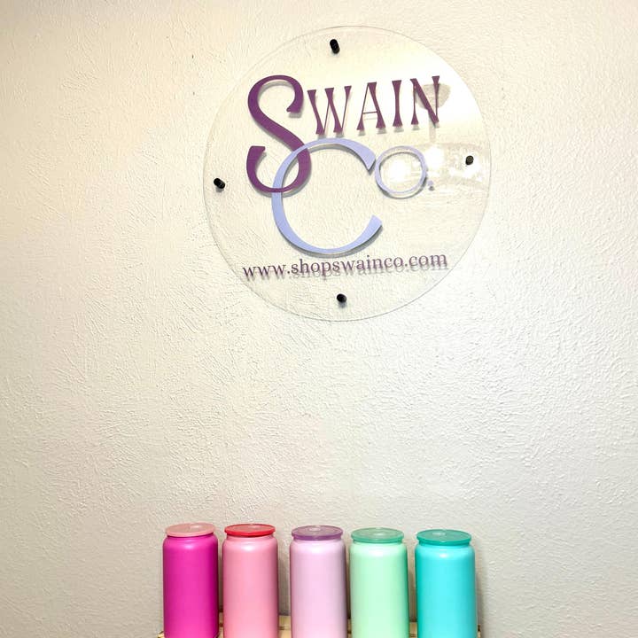 Swain Co. Embroidery & Press - Vente Gourde/bouteille isotherme - Gobelet en acier inoxydable pour canette de bière - 16 oz