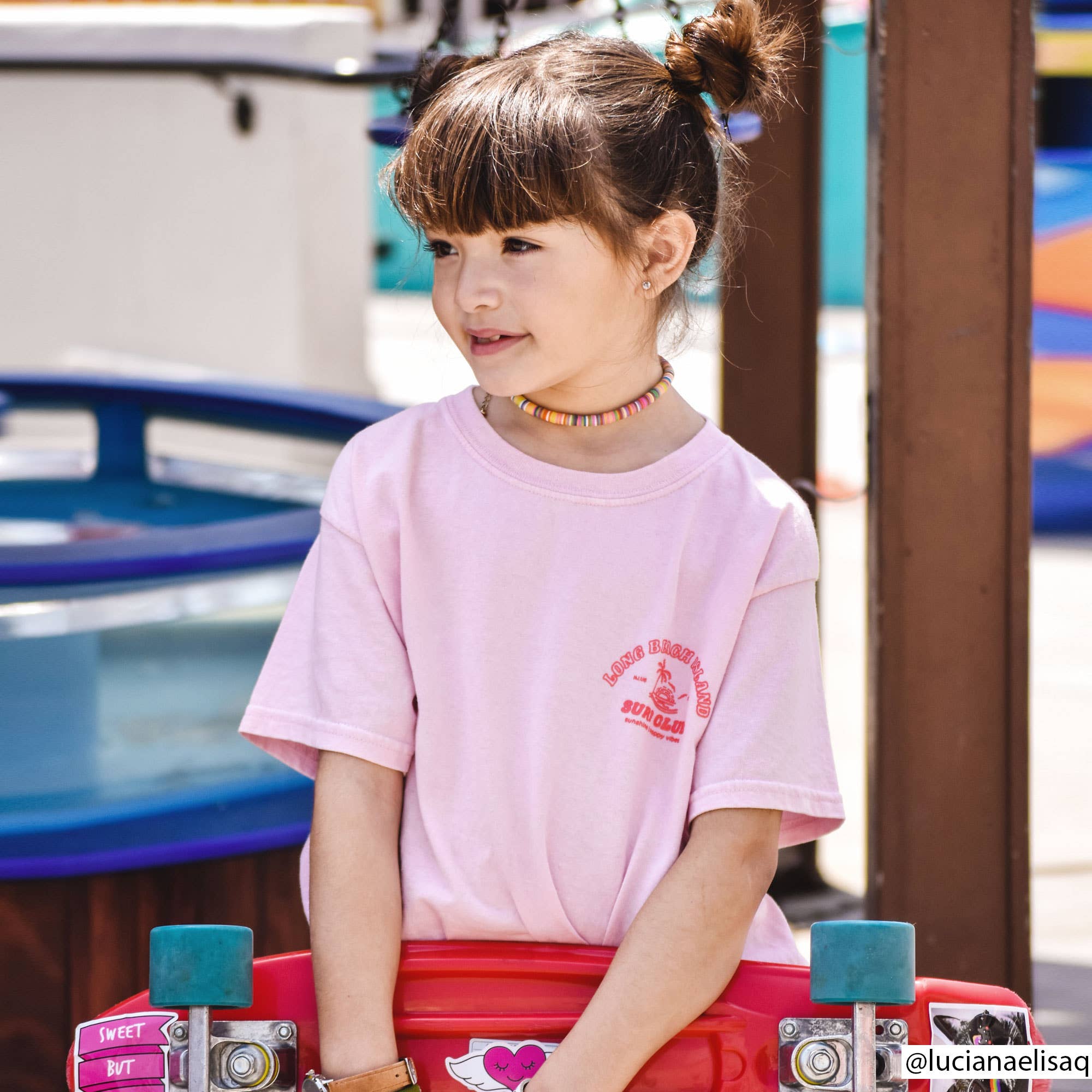 Port 213 - Wholesale Screen Printed T-Shirt - Kids - Kids Pink Island T-Shirt-Girls, Boys1