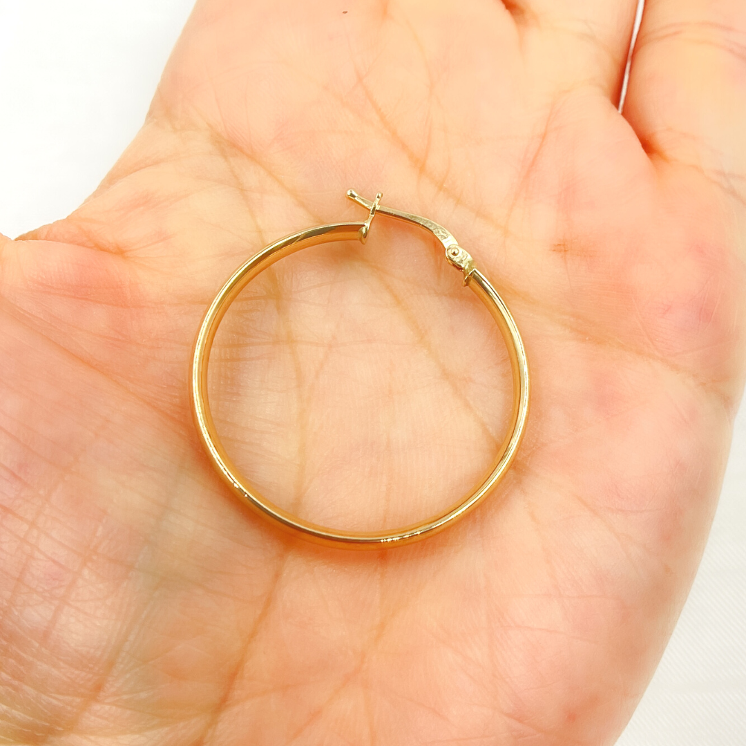 Amarelo GER169. Argola Oca de Ouro Maciço 14K para venda a revendedores na Faire2