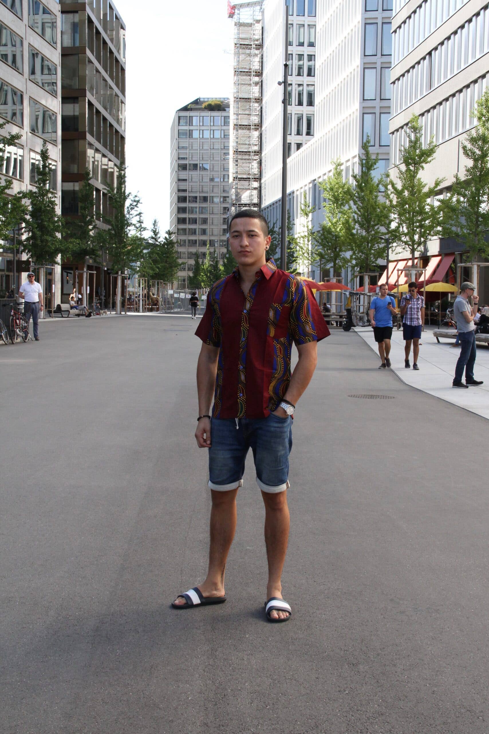 BE-YALA – Camisa de botões - Homem por atacado – Camisa masculina BE-YALA manga curta3