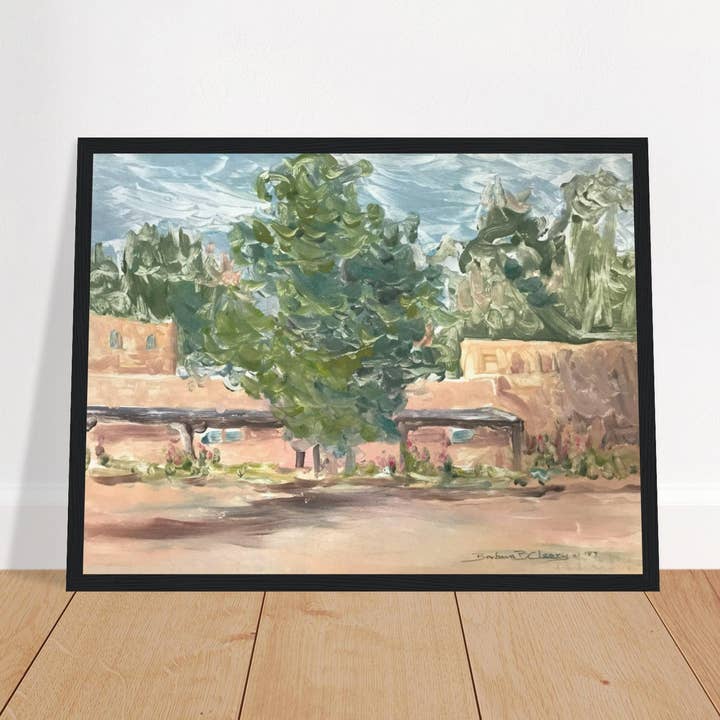 'Adobe Serenity 2' I Impression d'art encadrée en bois 12x16 | Œuvre originale de l'artiste américaine Barbara Cleary pour la vente par Barbara Cleary Designs