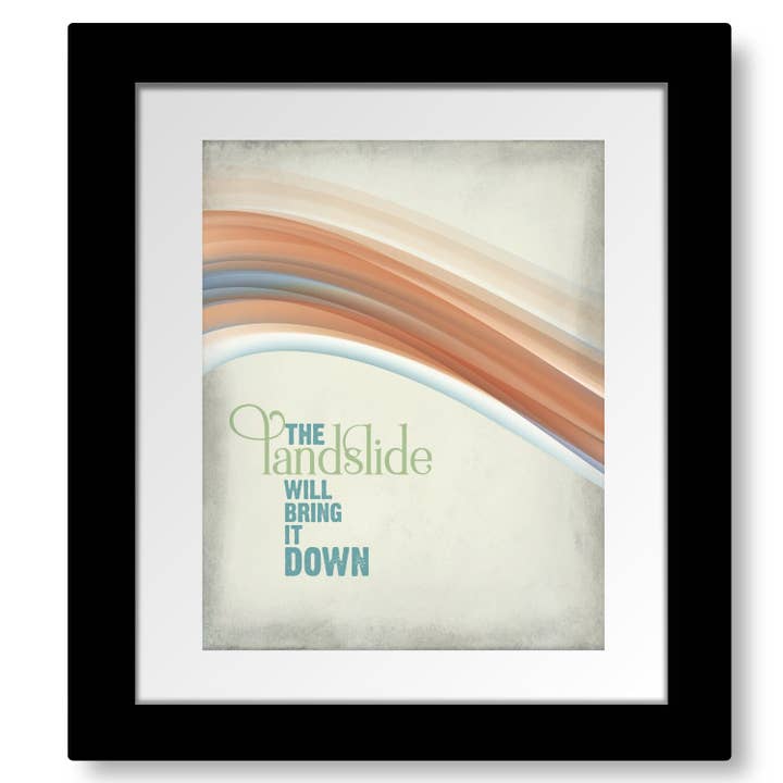 Landslide by Fleetwood Mac - Impression murale de musique rock classique pour la vente par Song Lyrics Art