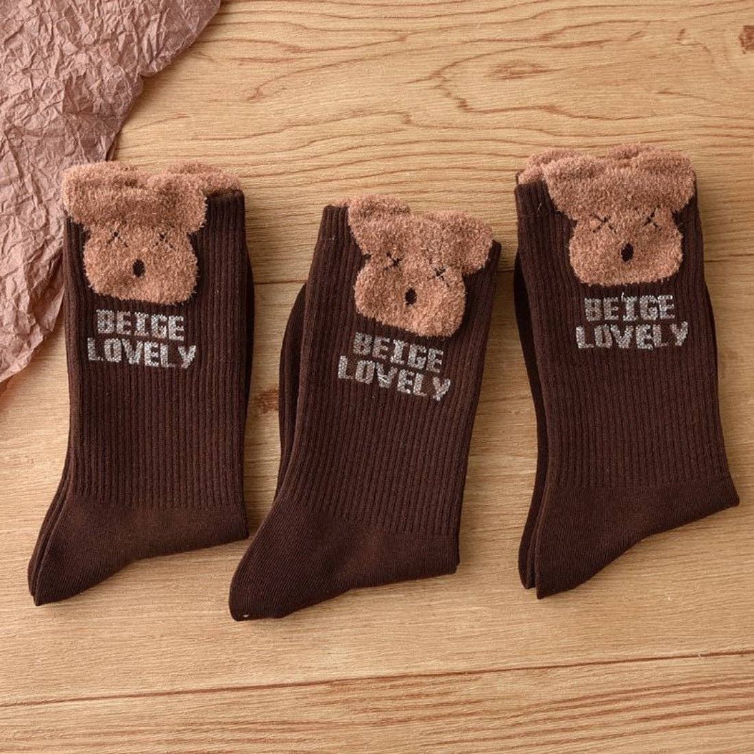 Funkyrel® Atzbranding Limited - Wholesale Socks - Women's - Rufia - Bear Print Winter Socks1