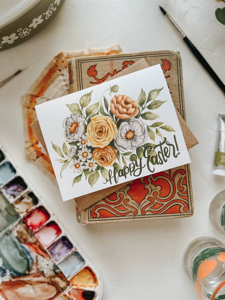 God påske Floral lykønskningskort for engroshandel hos MacaelaMade