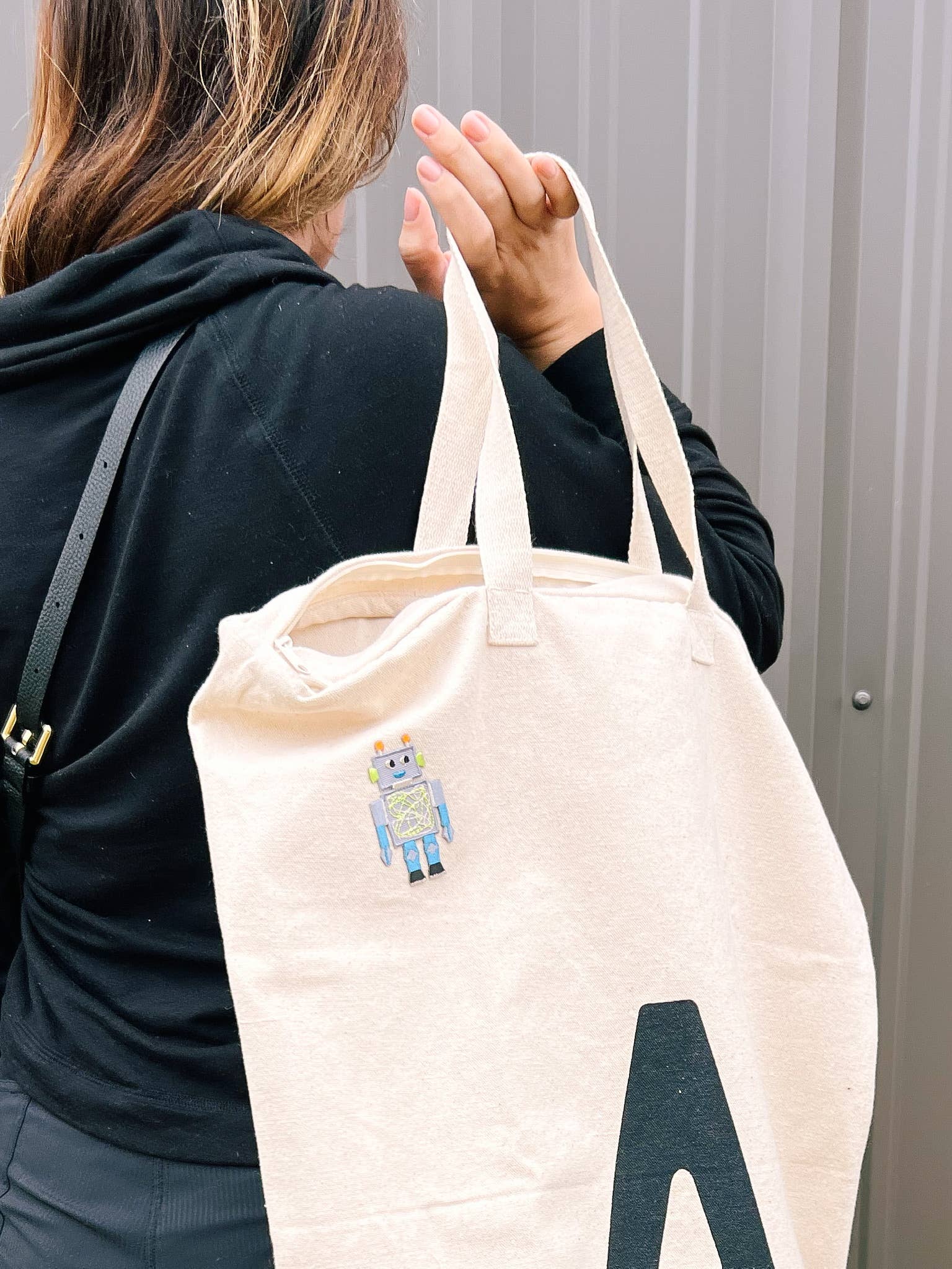 Modern Burlap - Wholesale Laundry Bag - Cotton Canvas Laundry Bag With Shoulder Strap - Alphabet27