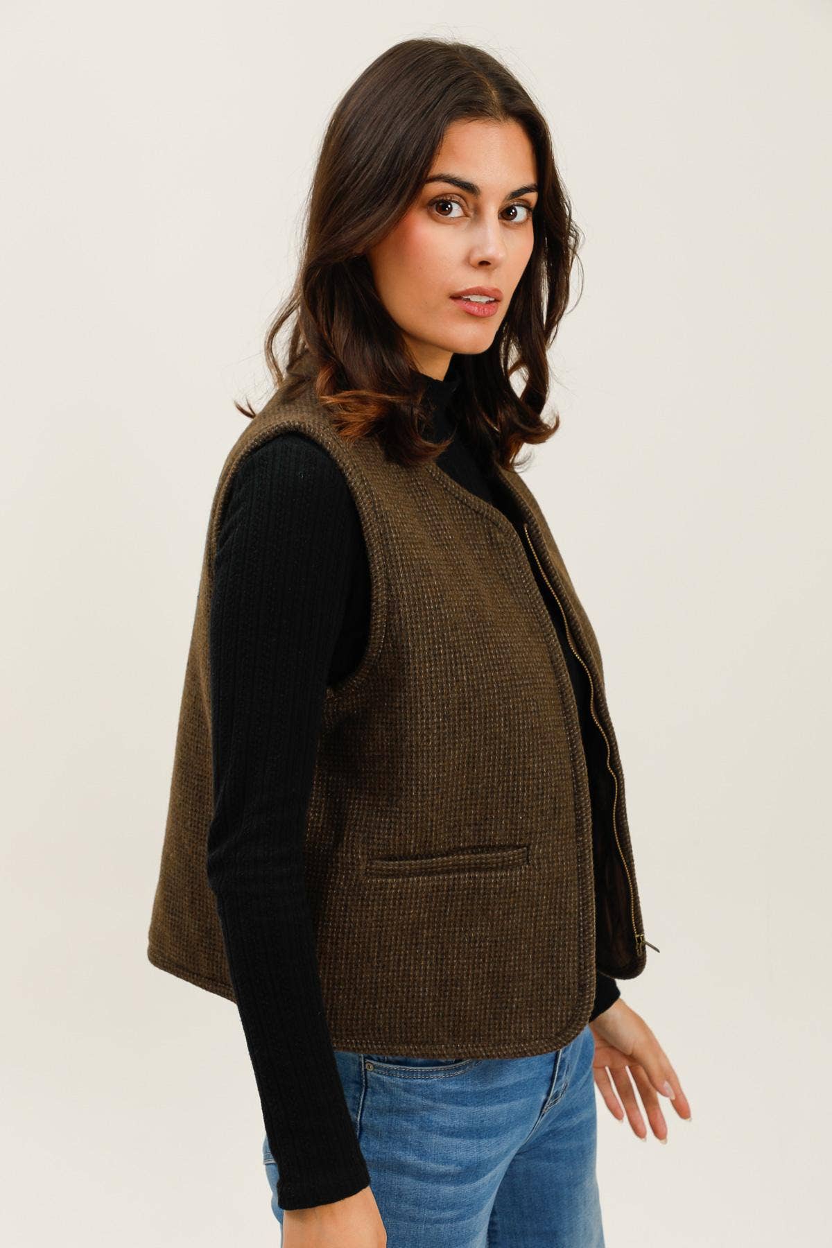 Brown 5910 QUILTED JACKET for wholesale on Faire3