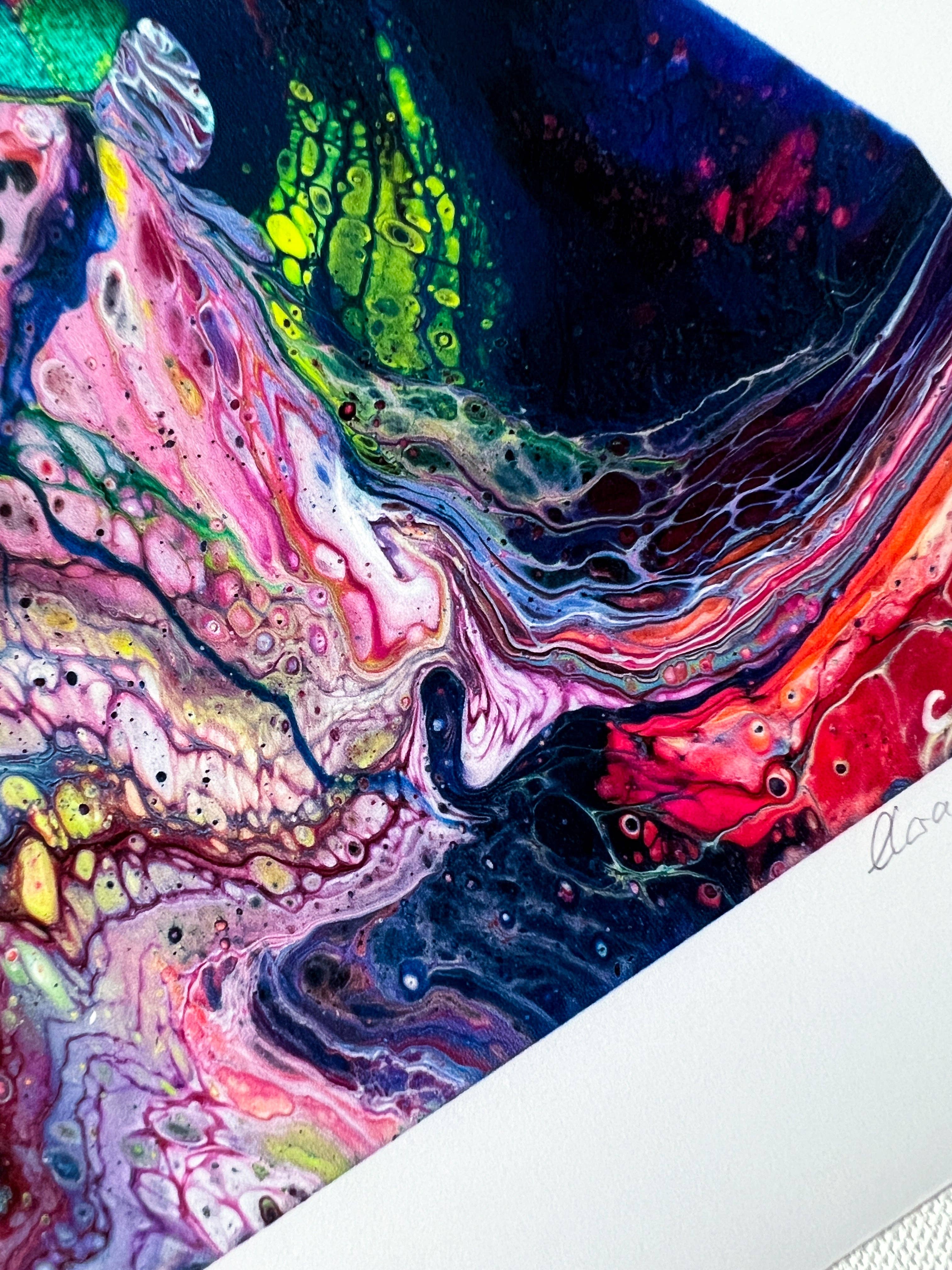 Clara de la Fuente Artist - Wholesale Art Print - Valentine's Colorful Romantic Abstract Kiss Luggage Print 8