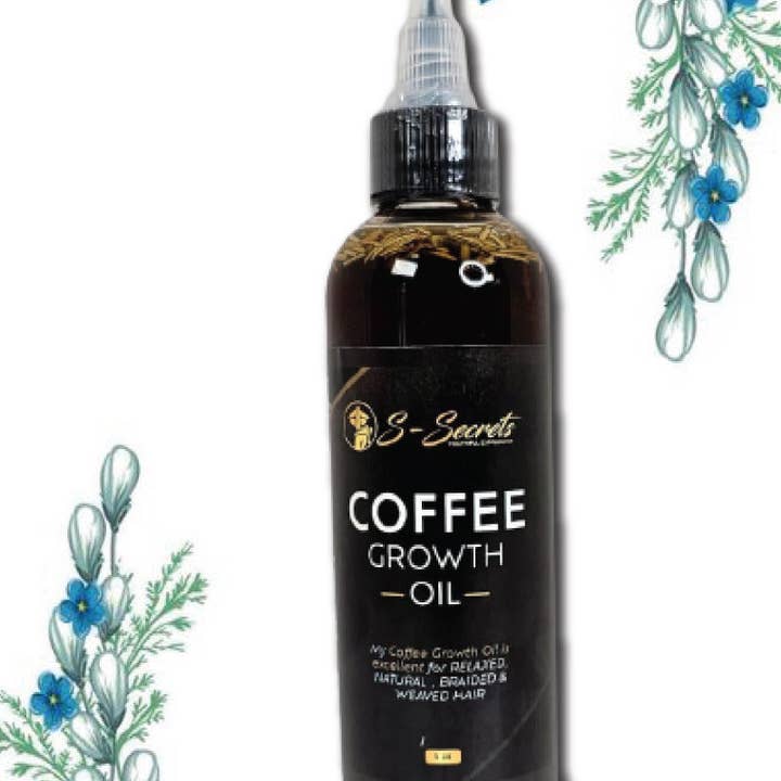 S-Secrets - Wholesale Hair Oil - Coffee Hair Growth Oil 4oz, Herbs, Biotin, Essential oils, Potent Formula for All Hair Types
