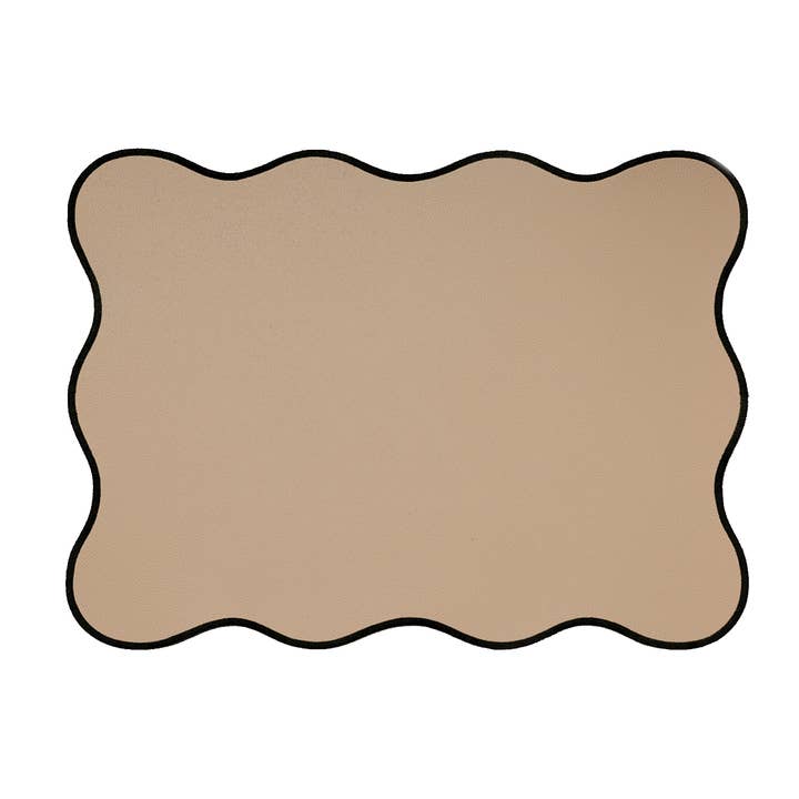 Set de table rectangle Juliette sable bordure noire 33x45cm pour la vente par Opjet Paris