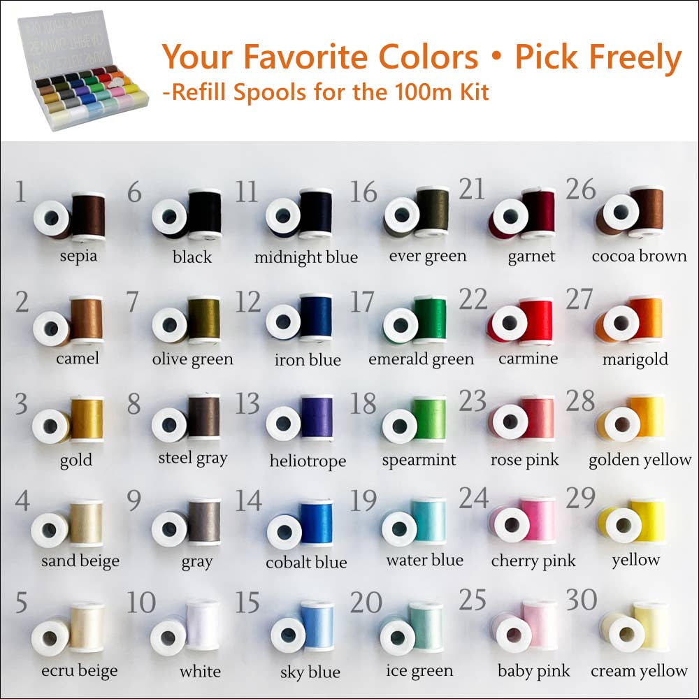 LEONIS SHIRTS & FAVORITES – wholesale Thread – 30 Color All-Purpose Polyester Sewing Threads 2pcs (100m)5