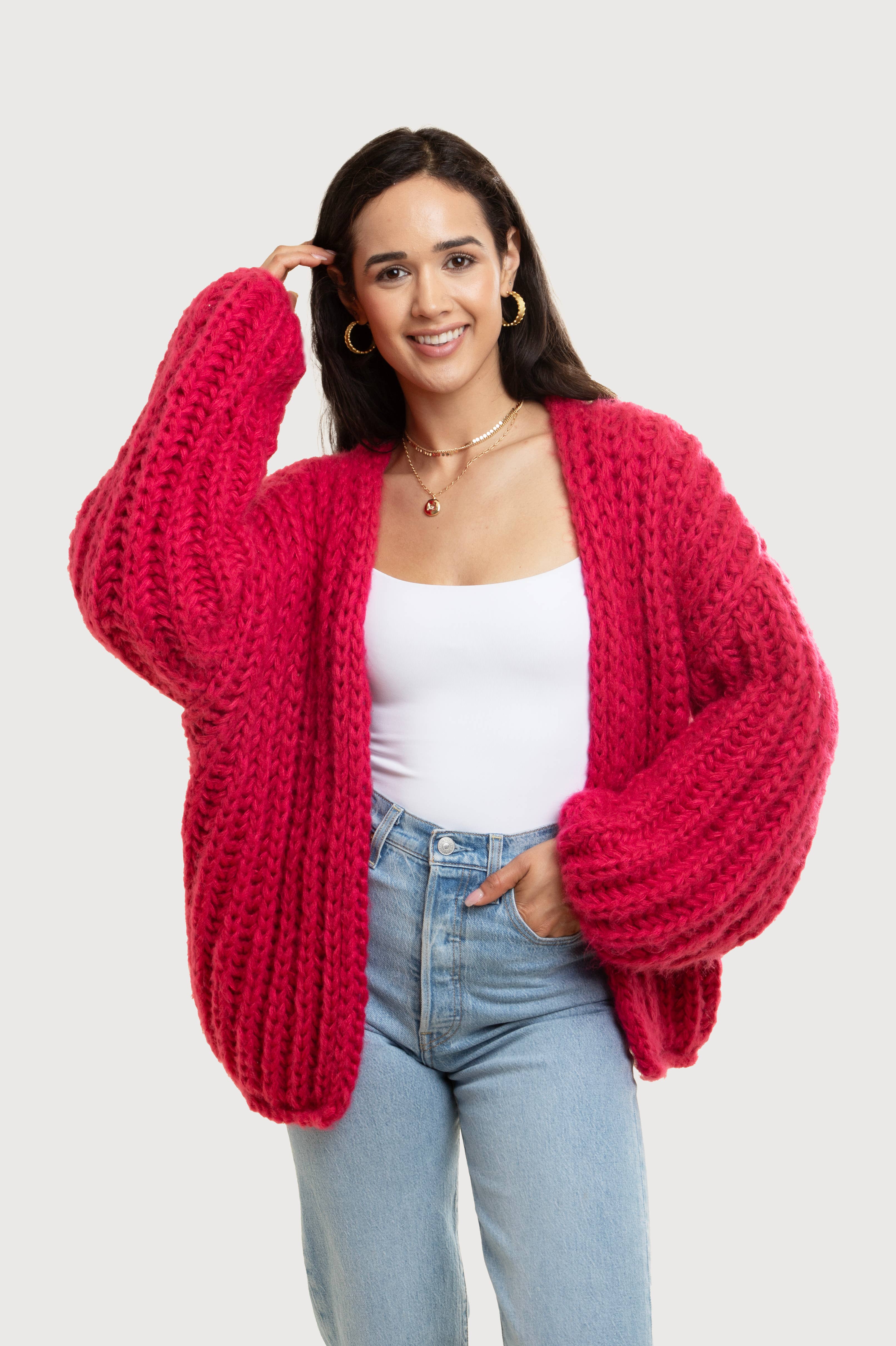 SAACHI - Wholesale Cardigan - Women's - Chunky Oversized Knit Cardigan4