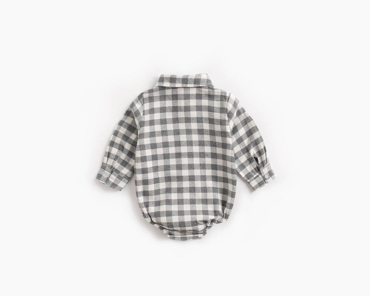 MyKids-USA® - Wholesale Button Down Shirt - Kids - Baby Boy Plaid Pattern Buttoned Shirt With Pockets Long Sleeve bodysuit In Autumn4