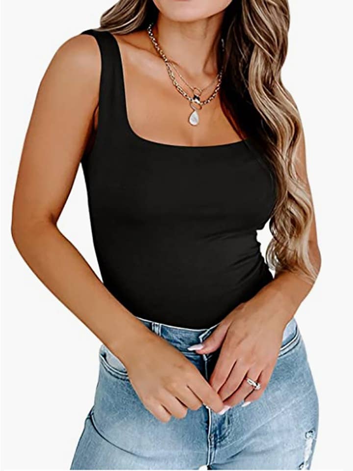 Wholesalesir - Wholesale Tank Top - Women's - Women's Sleeveless Strappy Tank Square Neck