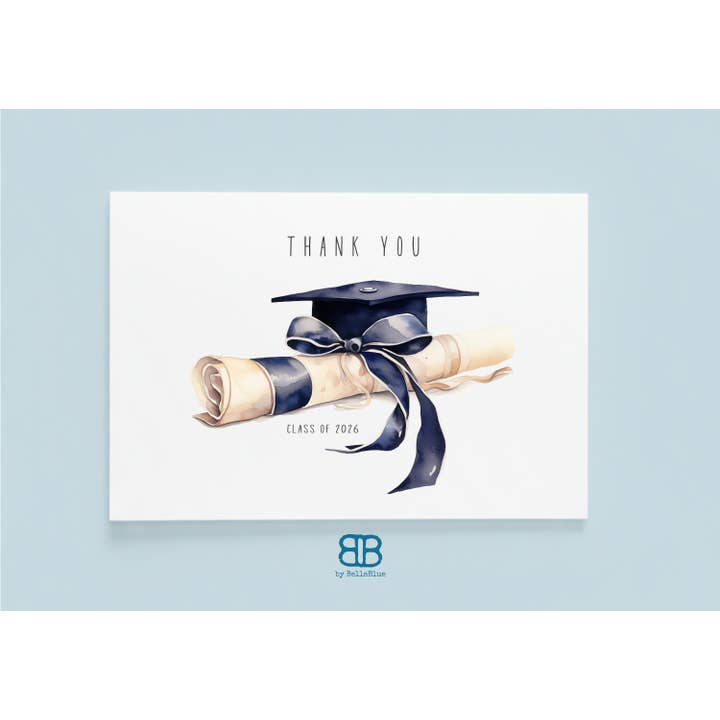 Juego de Tarjetas de Agradecimiento de Graduación, Impresión Acuarela Hecha a Mano para venta al por mayor de by BellaBlue