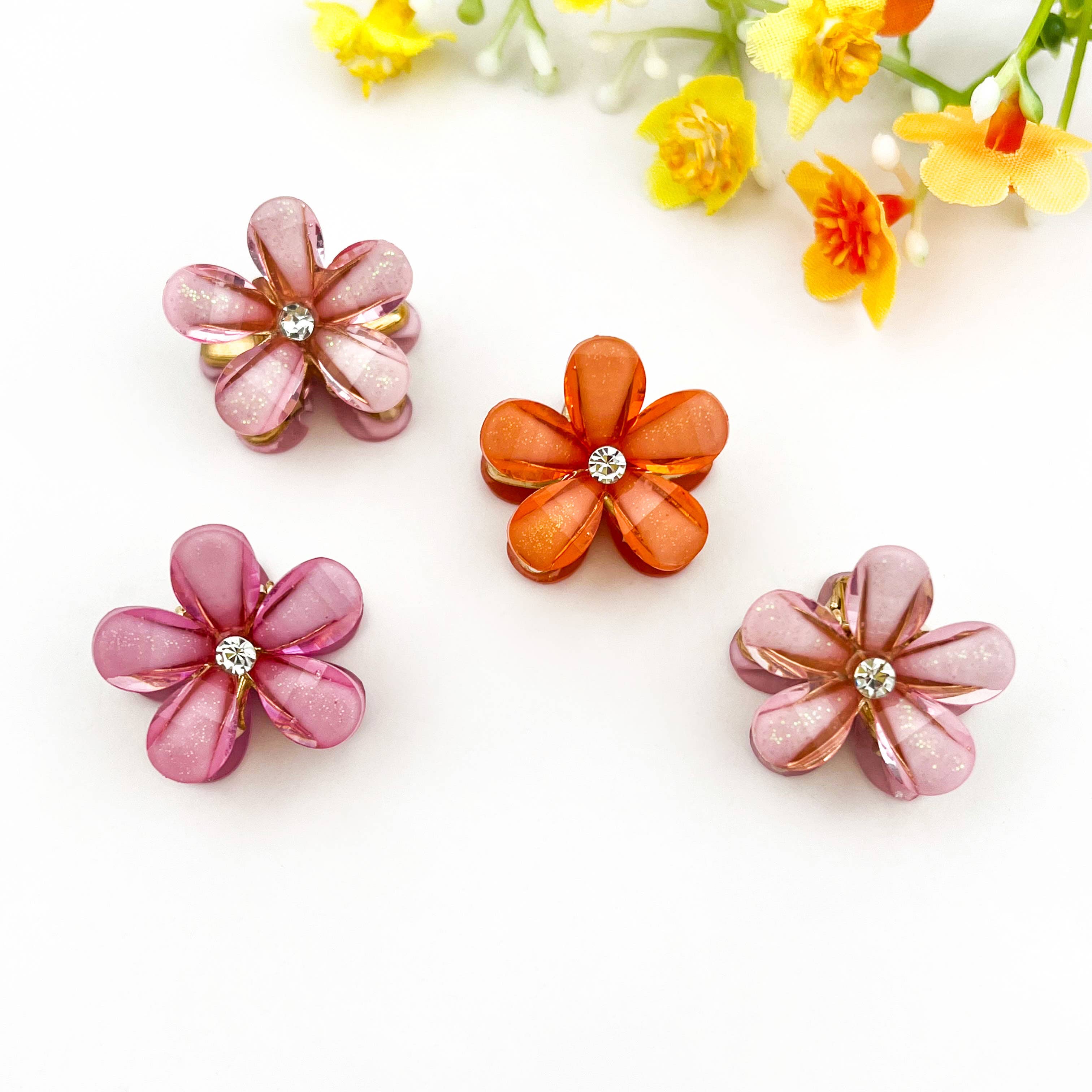 mildstyles - Vente Pince à cheveux – femme - Élégante Mini Pince à Cheveux Étincelante à Motif Floral10