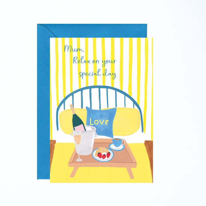 Ontbijt op bed voor mama-kaart voor wholesale door Charlotte Farr Illustrations