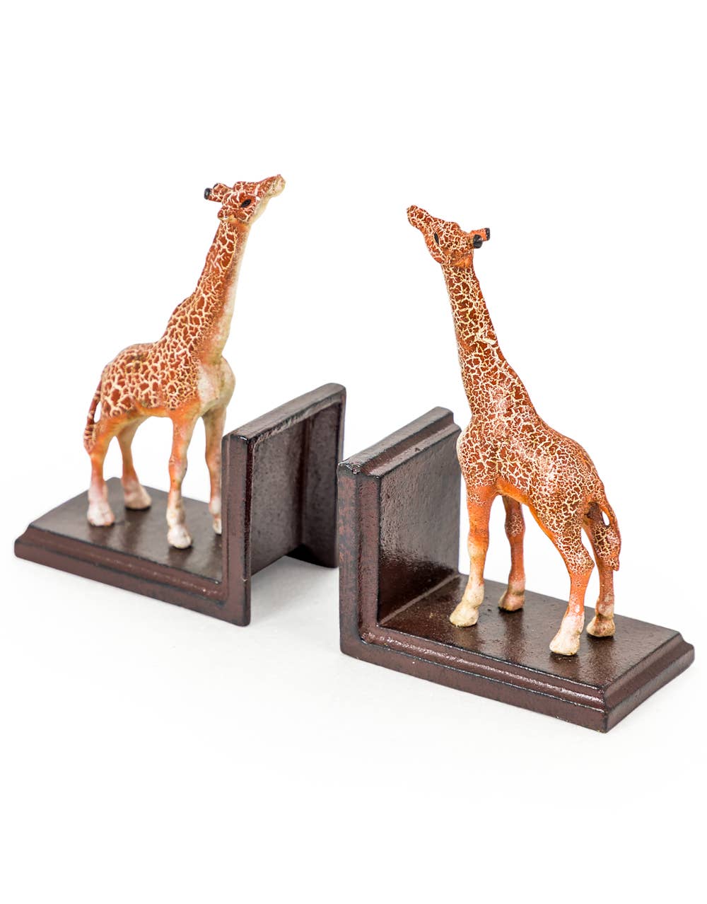 McGowan & Rutherford Ltd - Wholesale Bookend - Cast Iron Antiqued Pair of Giraffe Bookends