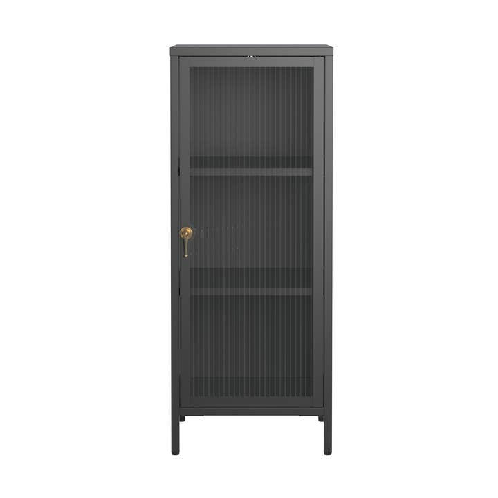 Benoite 40.02-inch Black One Door Metal Storage Cabinet for wholesale by Glamour Home