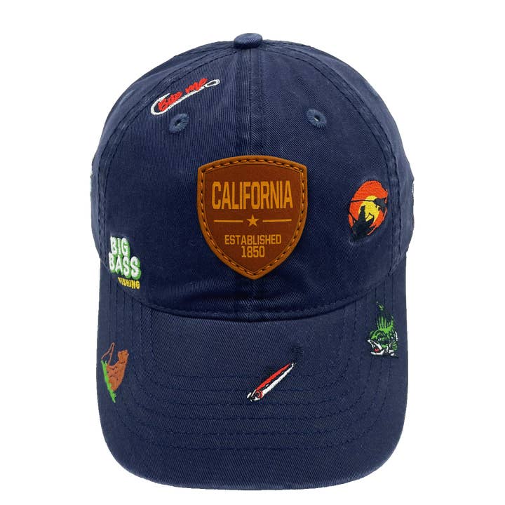 California Fishing Adventure Baseball Cap for Anglers and Outdoor Enthusiasts for wholesale by Northern Icons Creations INC
