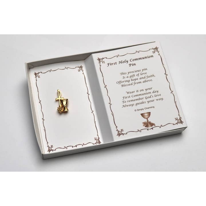 First Communion Pin W/ Chalice and Cross for wholesale by Simply Charming