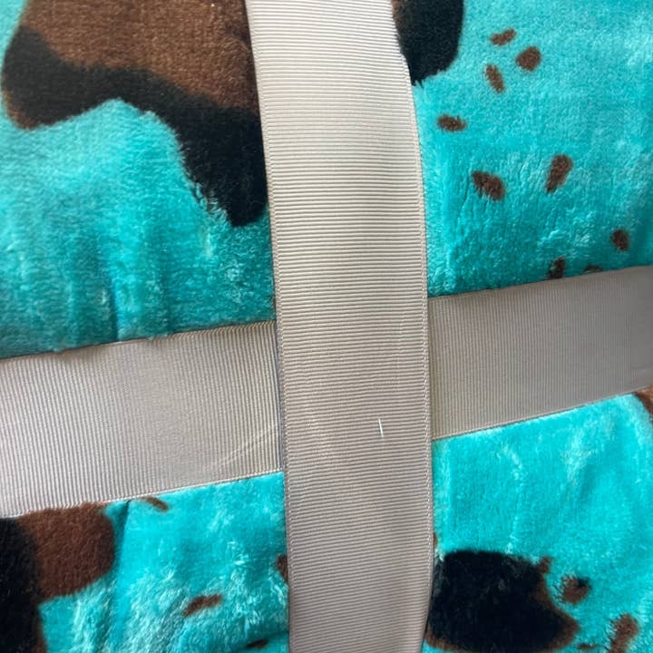 Broads Market - Wholesale Bedding Blanket - Twin Turquoise Cow Super Plush Blanket