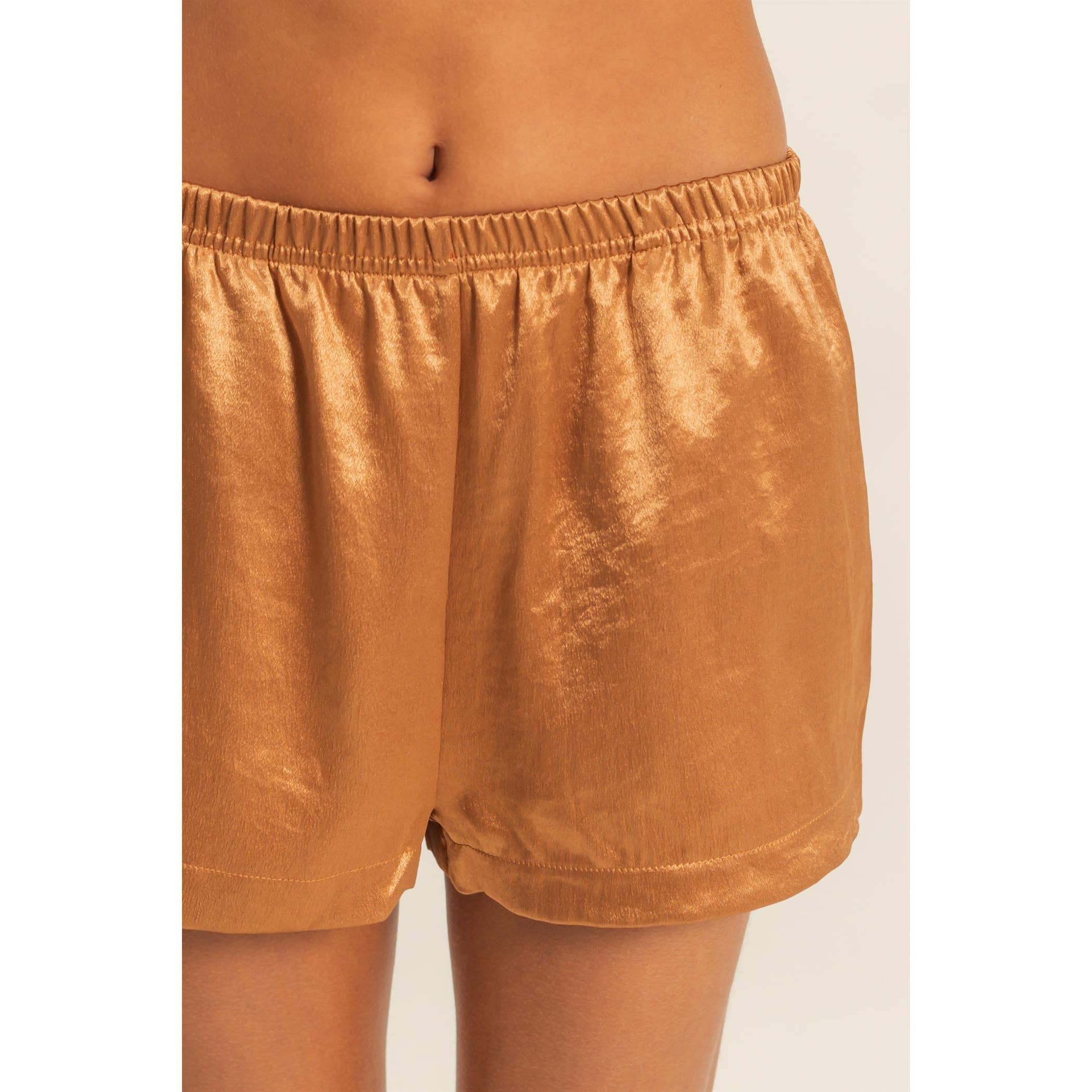 HYFVE - Wholesale Shorts - Women's - Satin Elastic Waist Shorts With Side Slit5