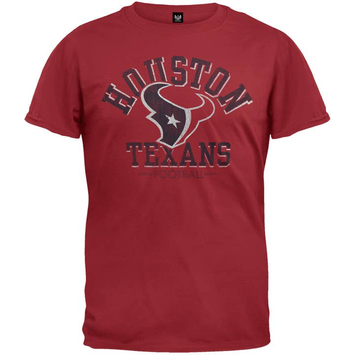 Official Store - Wholesale Screen Printed T-Shirt - Men's - Houston Texans - Logo Fadeaway Premium Men's T Shirt