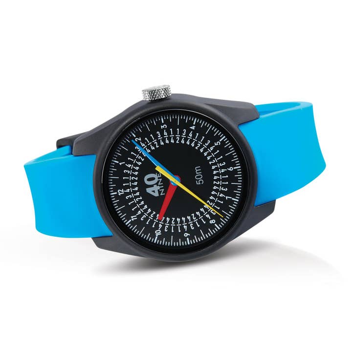Trio Herenhorloge - zwarte wijzerplaat - blauw voor wholesale door 40Nine