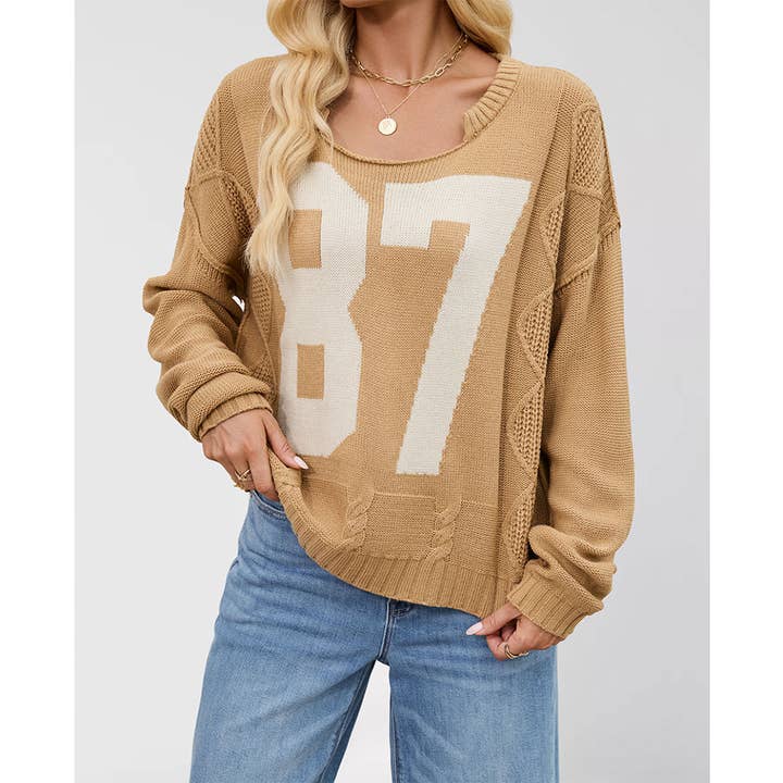 UNISHE - Wholesale Knit Sweater - Women's - Digital Colorblock Long Sleeve Knit Pullover Sweater SF12711