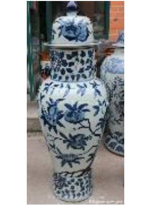Jarrón, Chinoiserie Azul y Blanco, Diseño de Granada, XL de Suelo para venta al por mayor de The French Bee & Co
