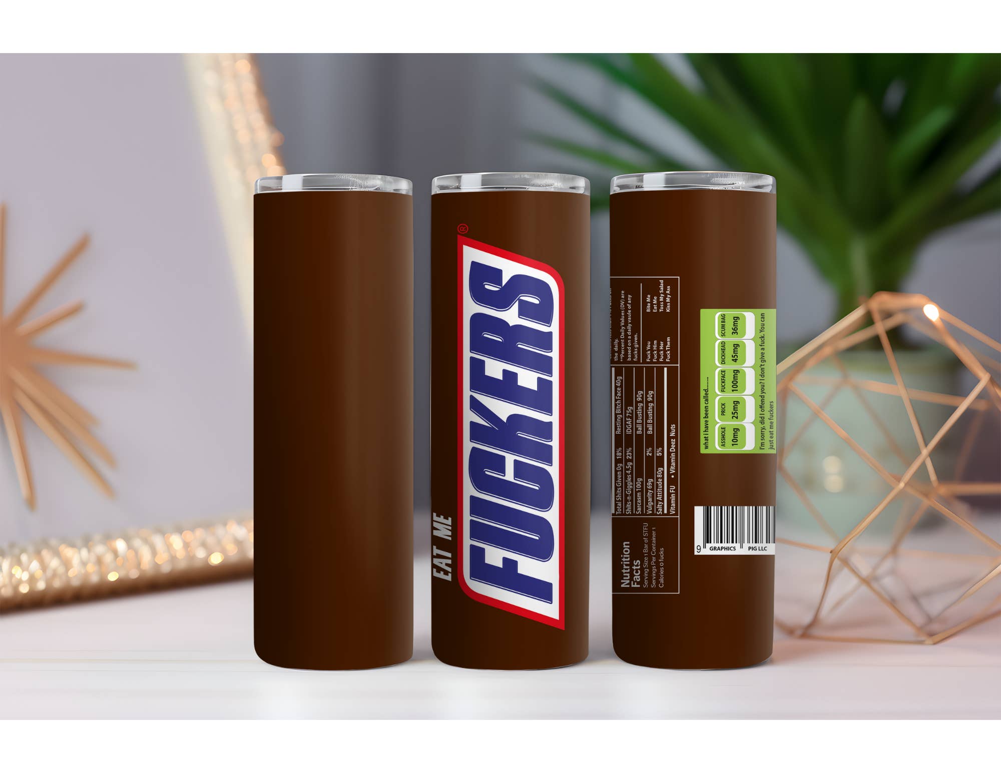 316 Legacy LLC - Wholesale Insulated Mug/Tumbler - Snickers Fuckers 20 oz. Skinny Drink Tumbler