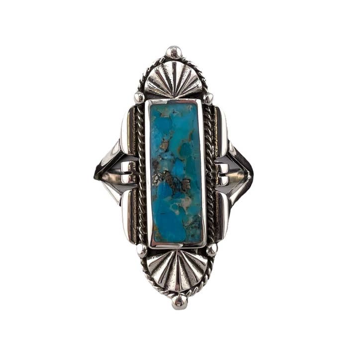 Select Lines - Wholesale Cocktail/Statement Ring - Turquoise Stone Ring Sterling Silver