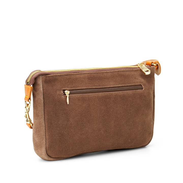Boulevard - Wholesale Shoulder Bag - Women's - "Colette" Suede Shoulder Bag in Praline3