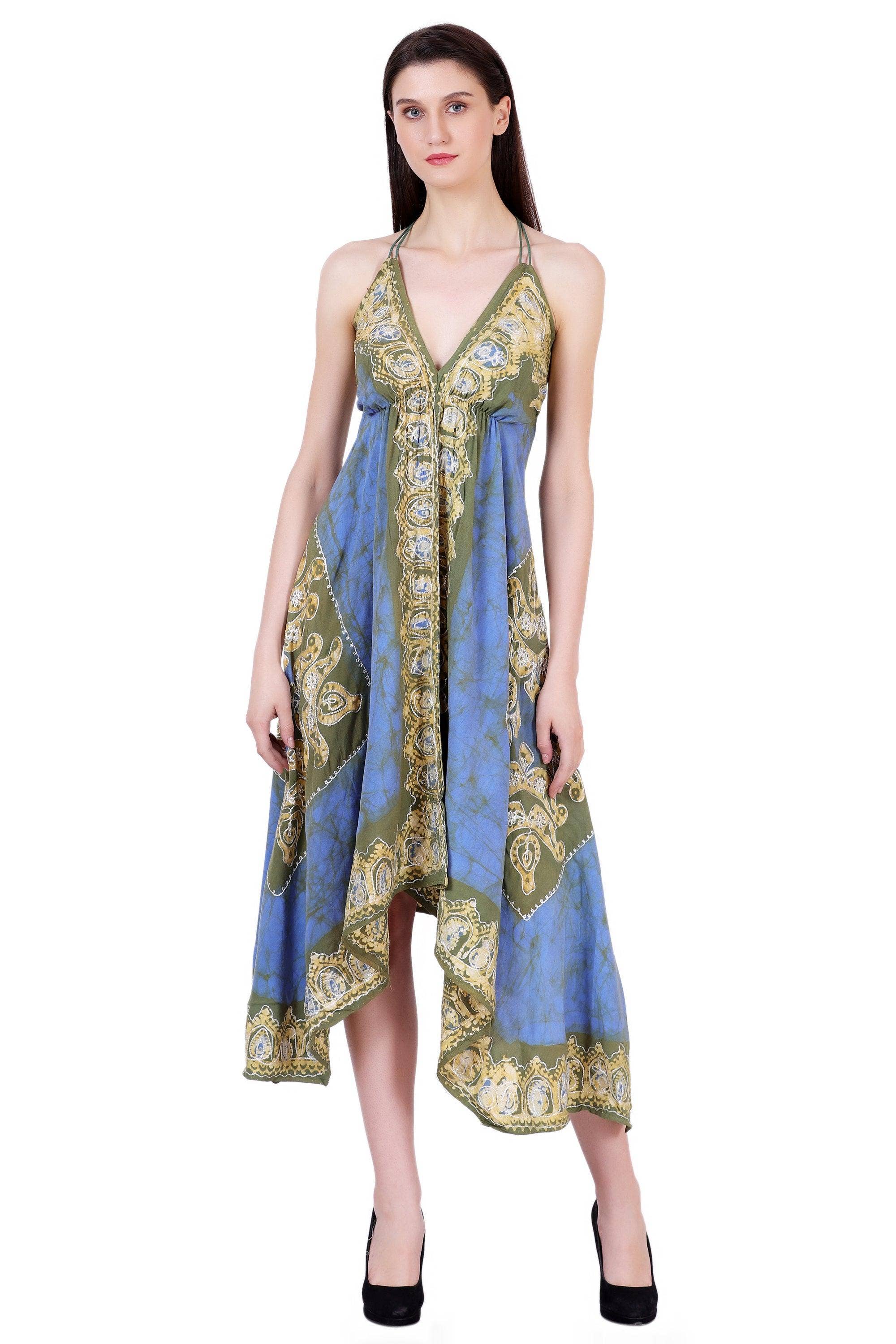 Advance Apparels – wholesale Dress – Women's – Batik Scarf Dress Elastic Back 145824