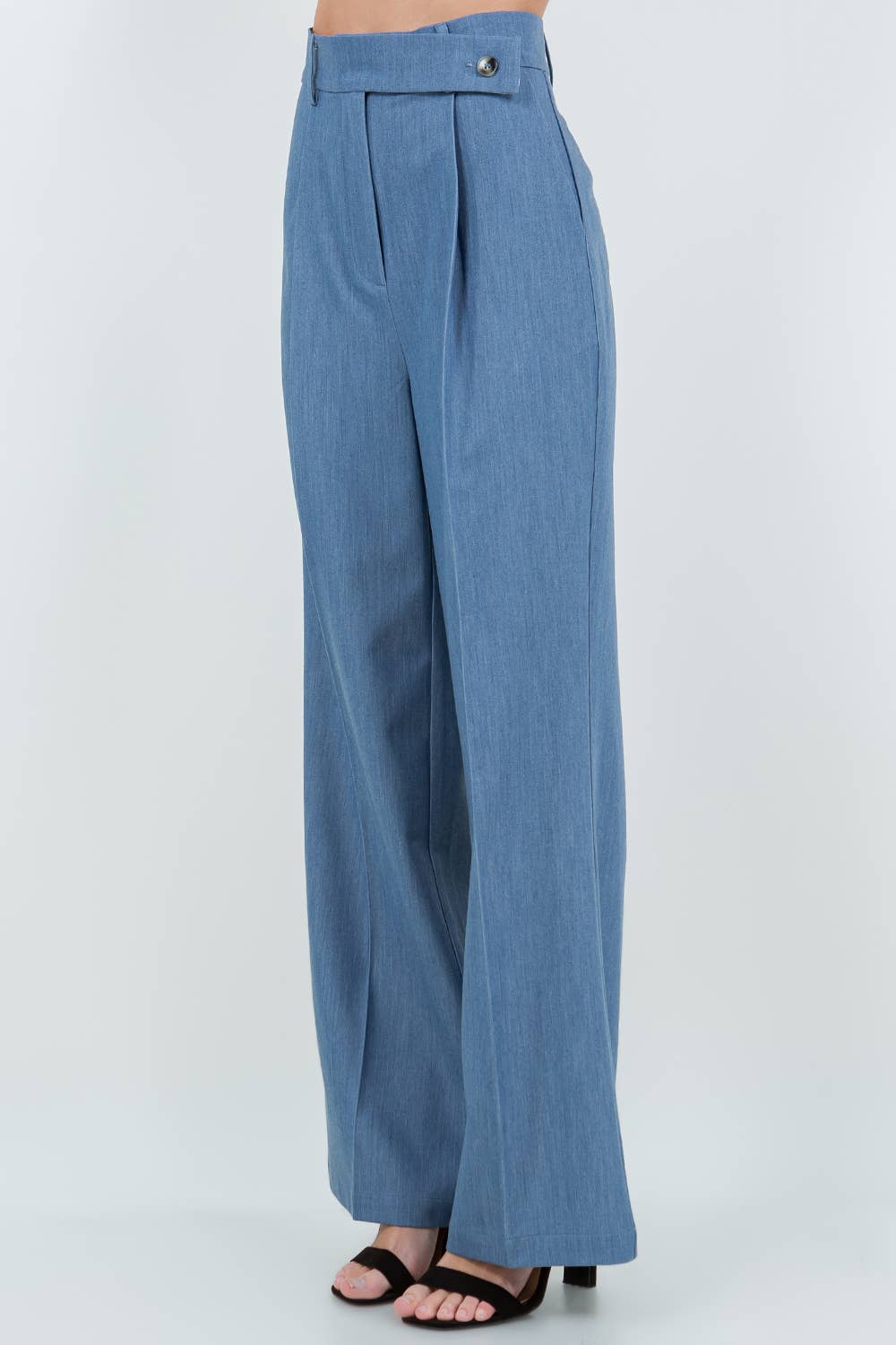 Beige PANTALON À TAILLE RABATTABLE CONTRASTÉE en vente sur Faire8