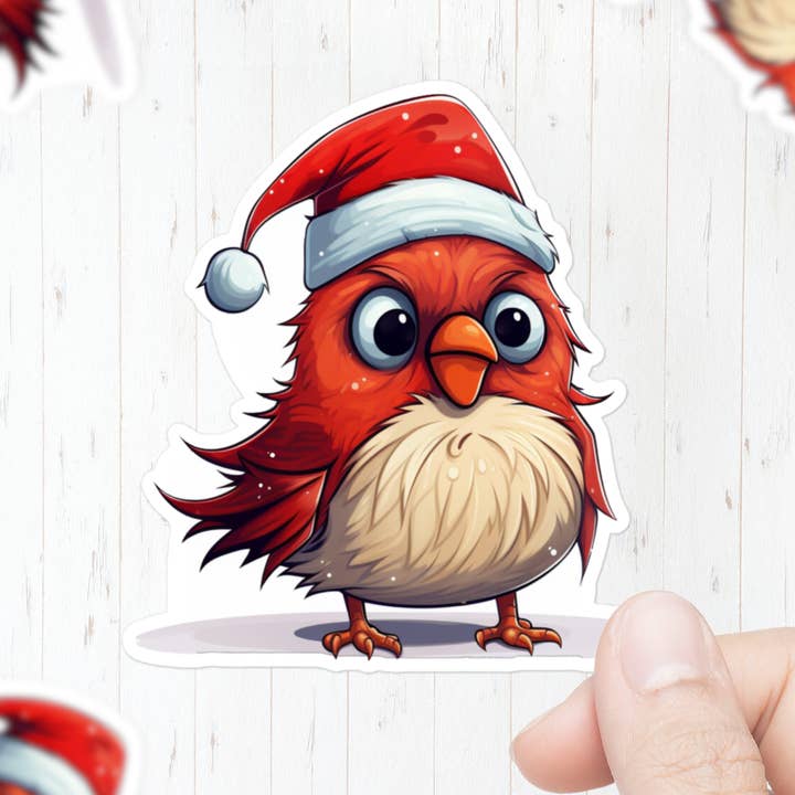 Christmas Bird Sticker for wholesale by Mystical Clarity