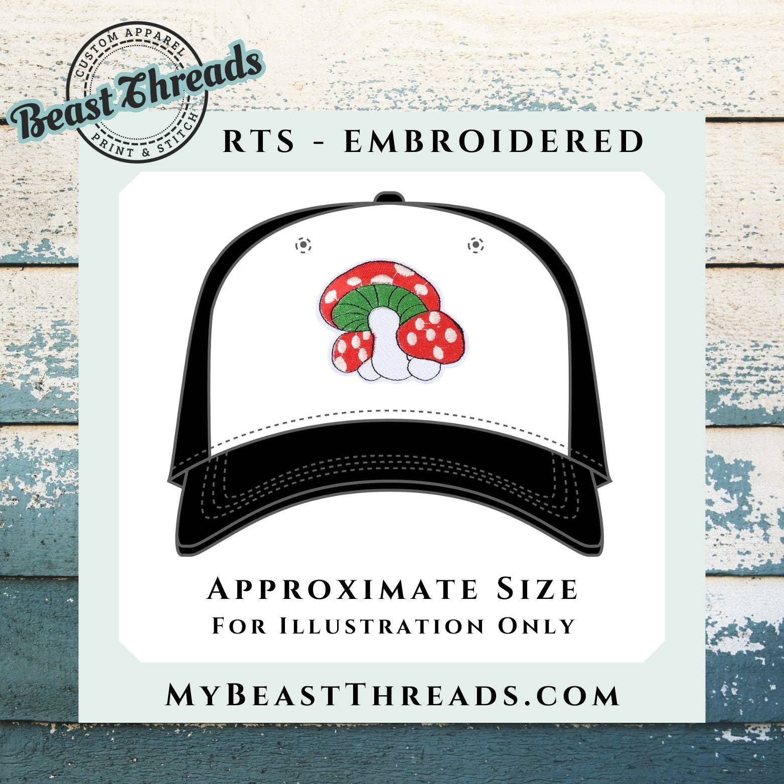 Beast Threads LLC - Wholesale Patch - Mushroom Trio Embroidered Patch- RTS1
