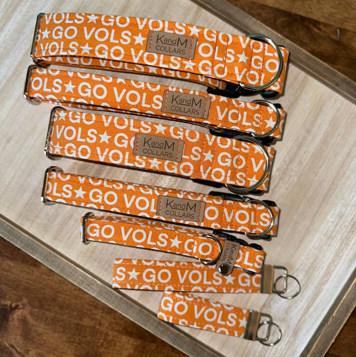 K and M Collars - Wholesale Pet Collar - Dog - Go Vols Dog Collar, Pet Accessory, Tennessee, GBO