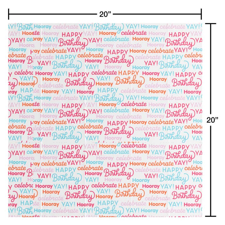 DICKENS INC. - Wholesale Tissue Paper - Birthday Tissue Paper, Flamingo Pink (2-colors, 6-Sheets)3