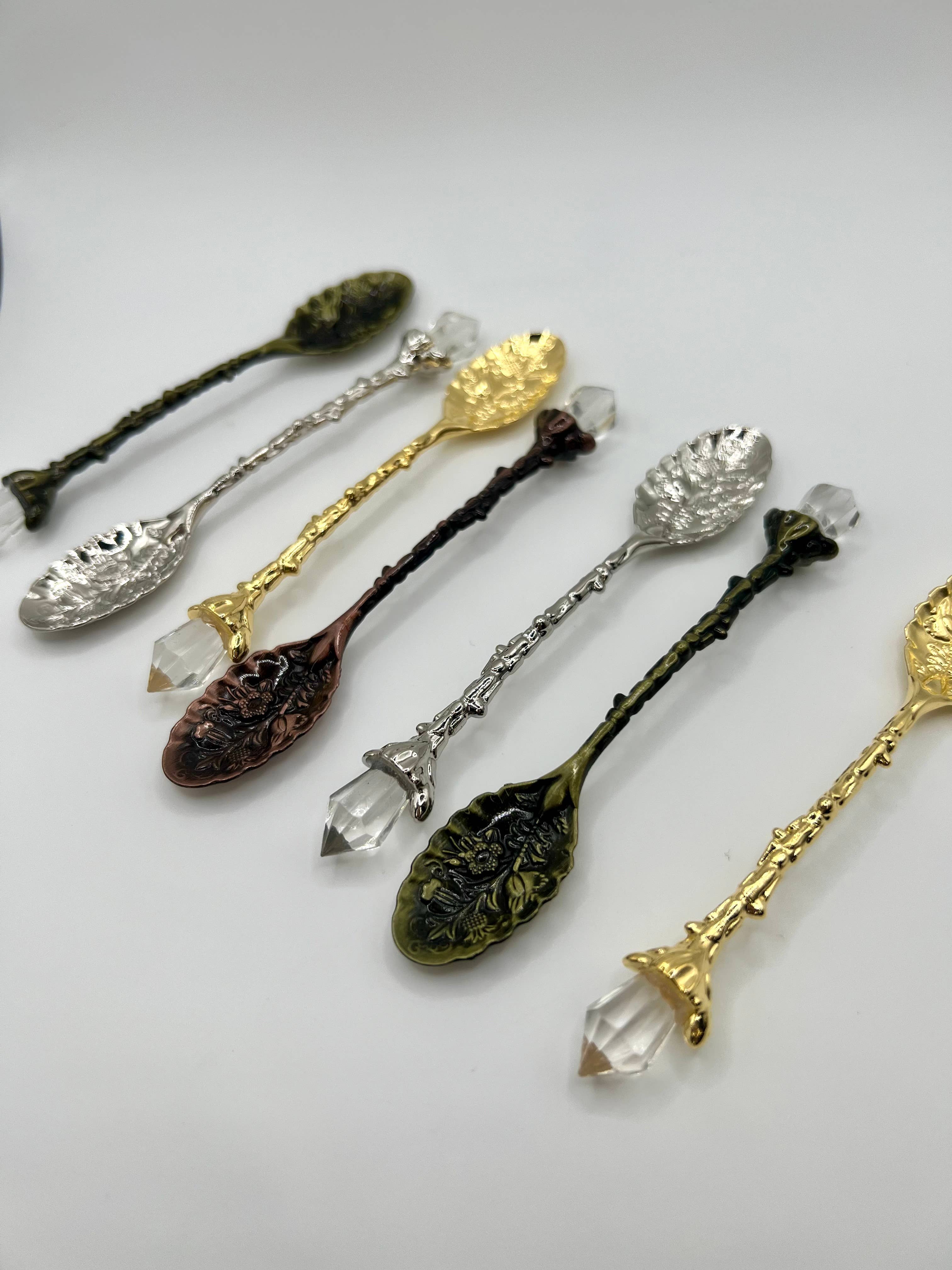 Oils and Auras - Wholesale Kitchen Spoon - Crystal Tea Spoon - Decorative Crystal Witch Spoon1