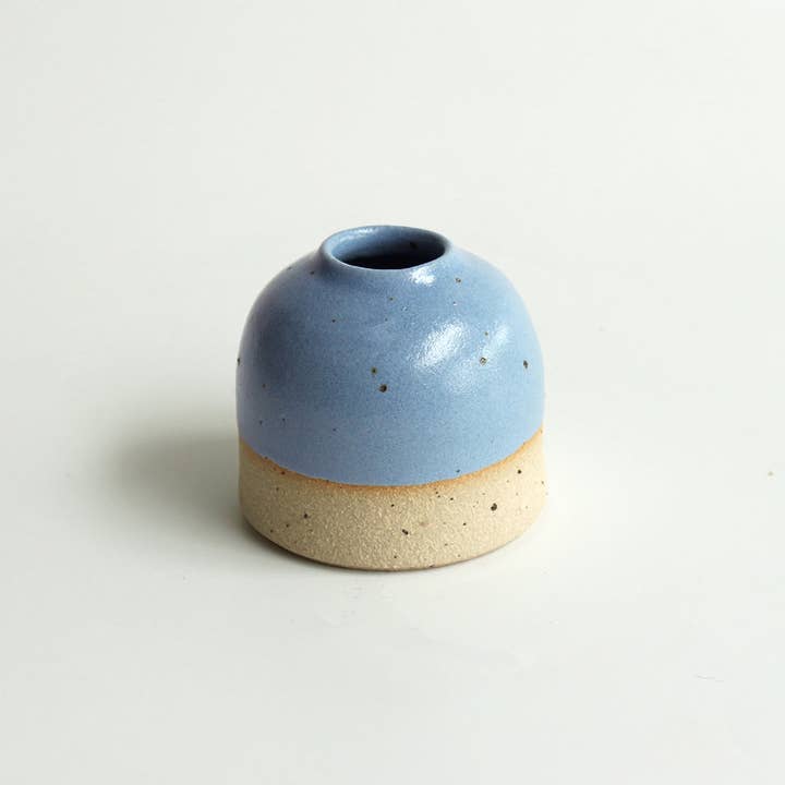 Cornflower Blue Mini Bud Vase Stoneware for wholesale by Habulous