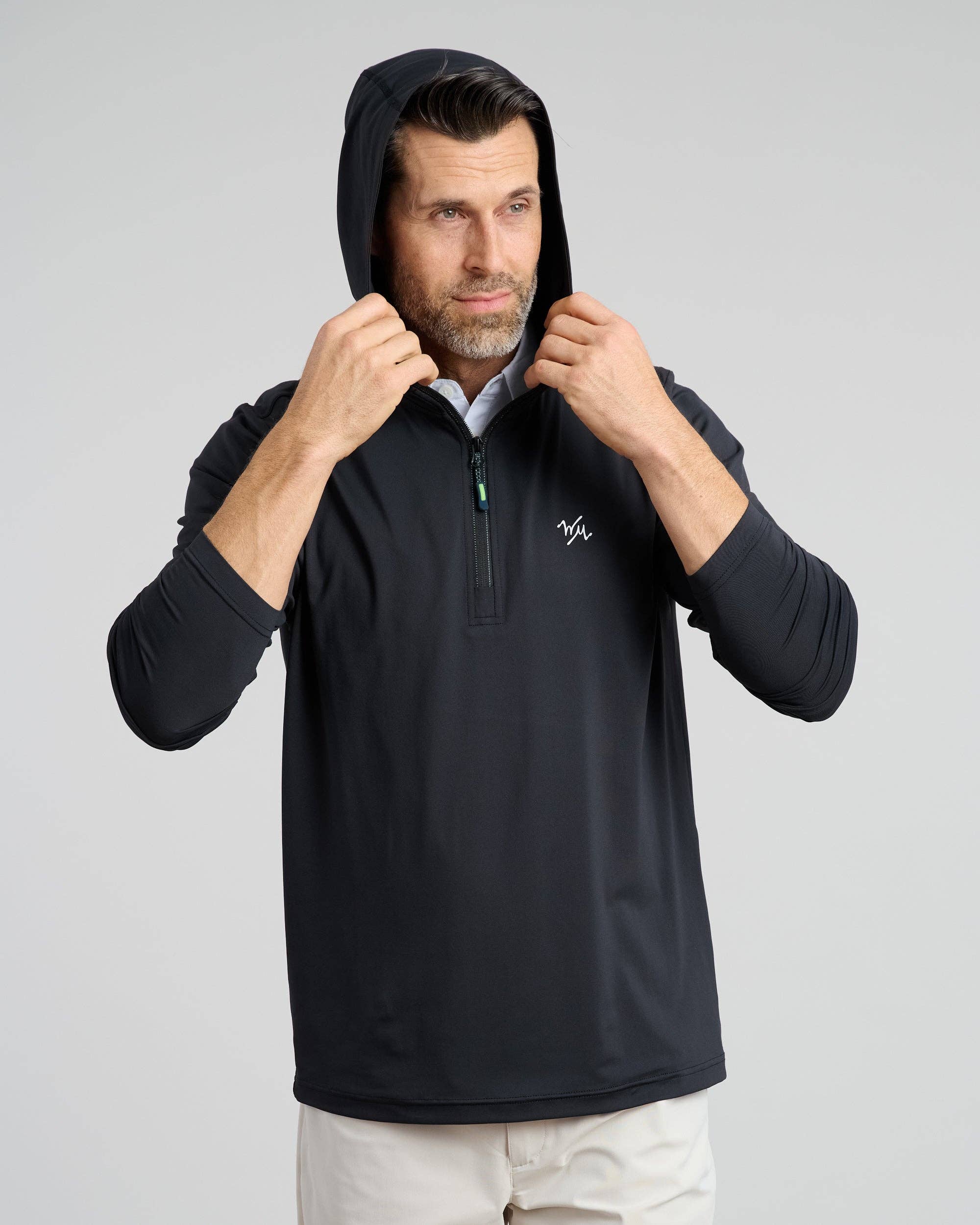 Black Men's Chip Shot Pullover Hoodie for wholesale on Faire1