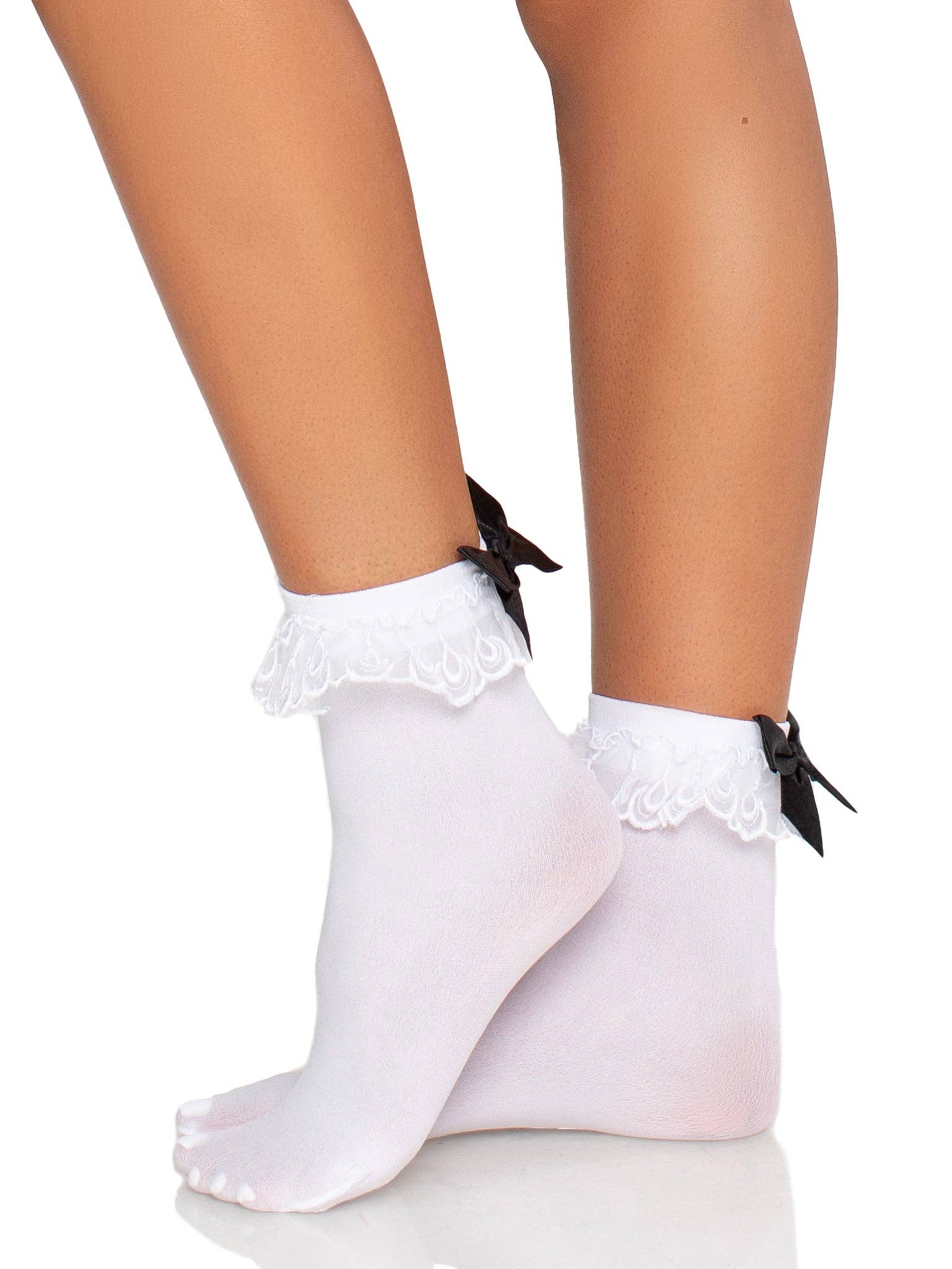 Leg Avenue - Wholesale Socks - Women's - Lola Ruffle Bow Ankle Socks10